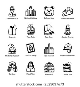 Pack of London City Line Icons 

