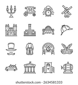 Pack of London City Line Style Icons 

