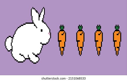 pack man bunny illustration vector