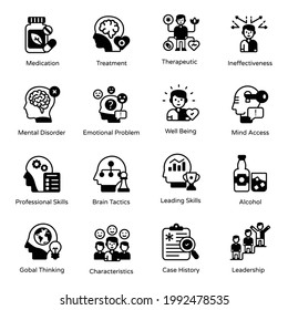 Pack of Managerial Psychology Solid Icons