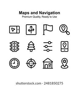 Pack of maps and navigation premium quality icons