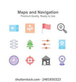 Pack of maps and navigation premium quality icons