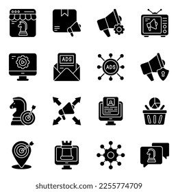 Pack of Marketing and Campaign Solid Icons

