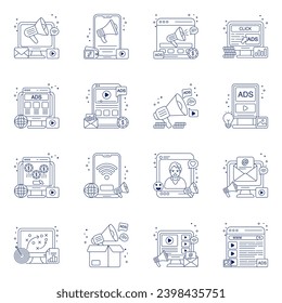 Pack of Marketing Linear Icons 

