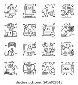 Pack of Marketing Linear Icons 

