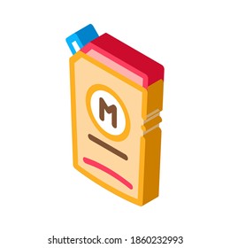 pack of mayonnaise with dispenser icon vector. isometric pack of mayonnaise with dispenser sign. color isolated symbol illustration