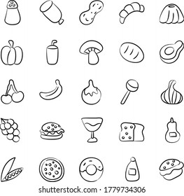 Pack Of Meal Doodle Icons 