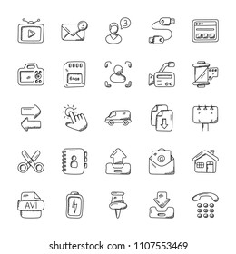 
Pack of Media Icons Doodle 
