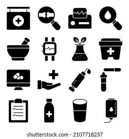 Pack of Medical Equipment Solid Icons 

