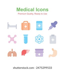 Pack of medical icons in modern style, premium vectors set