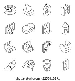 Pack of Medical and Pharmaceutical Linear Icons 

