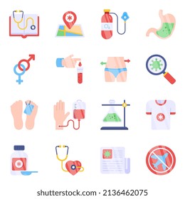 Pack of Medical Tools Flat Icons


