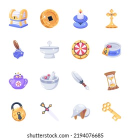 Pack of Medieval Flat Icons


