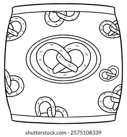 pack of mini pretzel illustration hand drawn outline vector