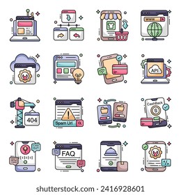 Pack of Mobile Data Flat Icons

