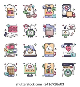 Pack of Mobile and Web Flat Icons

