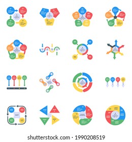Paket mit modernen Charts - Flachsymbole