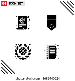 Pack of Modern Solid Glyphs Signs and Symbols for Web Print Media such as balance; team; laws; military; association Editable Vector Design Elements