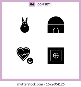 Pack of Modern Solid Glyphs Signs and Symbols for Web Print Media such as bunny; love; rabbit; islamic building; beat Editable Vector Design Elements