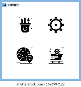 Pack of Modern Solid Glyphs Signs and Symbols for Web Print Media such as art; pin; craft; setting; tour Editable Vector Design Elements