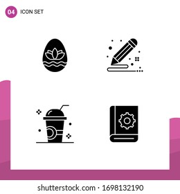 Pack of Modern Solid Glyphs Signs and Symbols for Web Print Media such as easter egg; drink; holidays; document; ice Editable Vector Design Elements