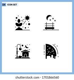 Pack of Modern Solid Glyphs Signs and Symbols for Web Print Media such as cactus; light; plant; night seat; birthday Editable Vector Design Elements