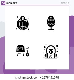 Pack of Modern Solid Glyphs Signs and Symbols for Web Print Media such as economy; mouse; finance; easter; board Editable Vector Design Elements