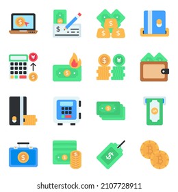 Pack of Money Flat Icons

