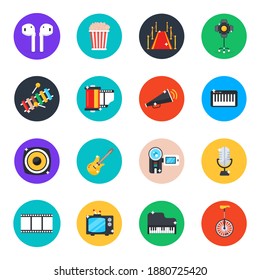 
Pack of Multimedia Flat Icons 