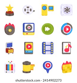 Pack of Multimedia Flat Icons

