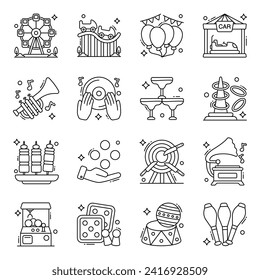 Pack of Music and Entertainment Linear Icons

