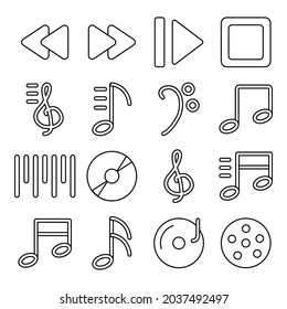 Pack of Music Equipment linear Icons