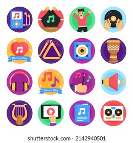 Pack of Music Tools Flat Rounded Icons 

