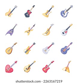 Pack of Musical Instruments Flat Vectors 

