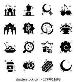 Paquete de Iconos Sólidos de Tradiciones Musulmanas 