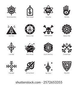 Pack of Mystical Witchcraft Solid Icons 

