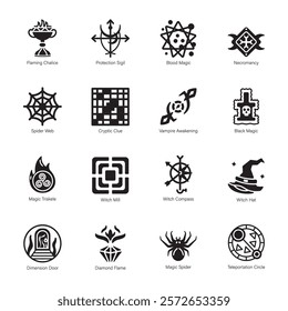 Pack of Mysticism Solid Icons 

