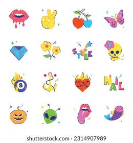 Paquete de pegatinas planas de arte de las uñas 

