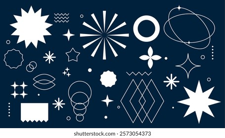 pack of native y2k shapes element design vector