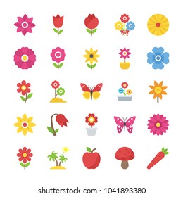 Pack of Natural Beauty Flowers Flat Vectors