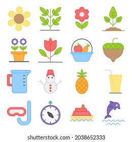 Pack of Nature Flat Icons