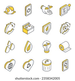 Paquete de Iconos planos de la naturaleza 

