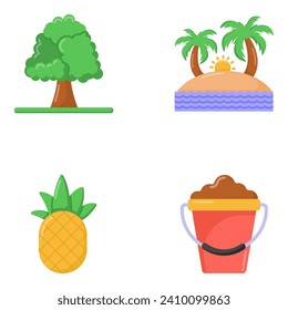 Pack of Nature Flat Icons 

