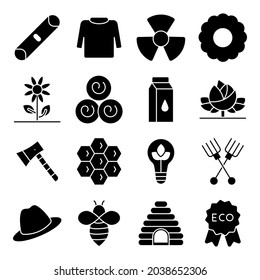 Pack of Nature and Meteorology Solid Icons