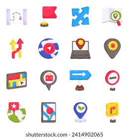 Pack of Navigation Flat Icons 

