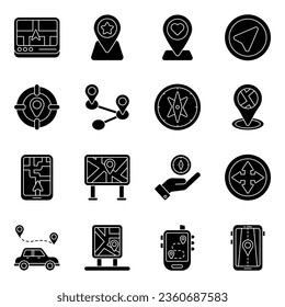 Paket von Navigationsglyph-Symbolen 


