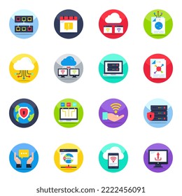 Pack of Network and Business Flat Icons

