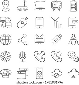 Paquete De Iconos De Doodle De Redes