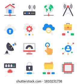 Pack of Networking Flat Icons 