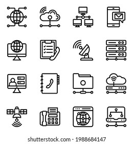 Pack of Networking Linear Icons 